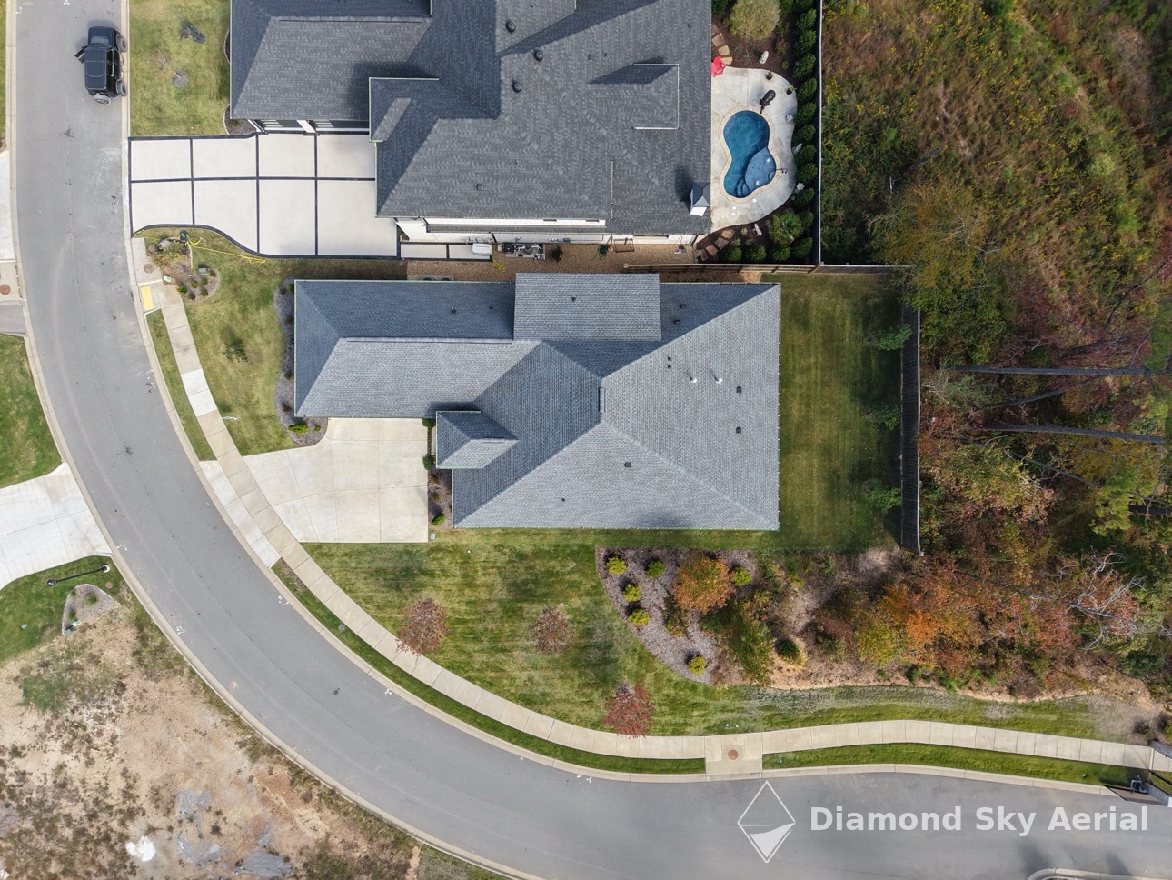 Top-down aerial view of a home